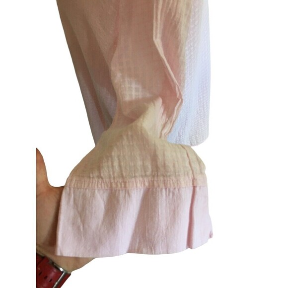 Focus Top Women's Size Medium Pink Grid Textured 3/4 Sleeve - Picture 6 of 8